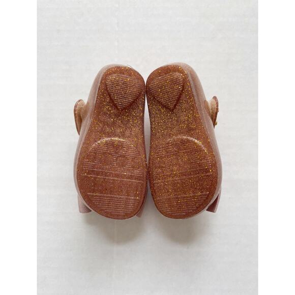 Mini Melissa Rose Gold Ultragirl Bow Flats Size 5 - Picture 5 of 5